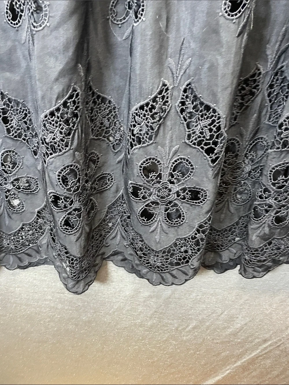 Disturbia Gothic broderie Black Floral Cutwork Maxi Skirt - Picture 6 of 9